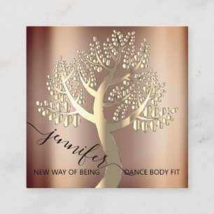 Carte De Visite Carré Canapé SPA Wellness QRCODE Rose Arbre De Canapé 