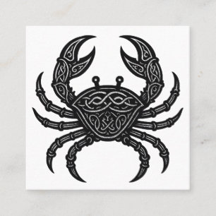 Carte De Visite Carré Cancer — Encre Hantée Zodiaque Crabe