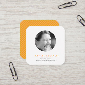 Carte De Visite Carré CAPTURE PHOTO MODERNE CAPTURE cercle simple orange