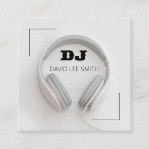 Carte De Visite Carré Carré blanc du DJ
