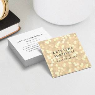Carte De Visite Carré Carré Champagne Gold Bokeh