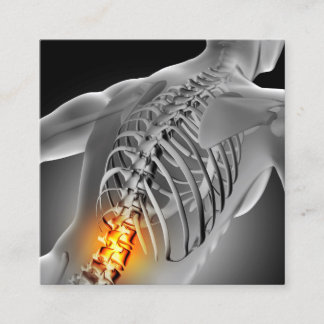 Carte De Visite Carré Carré Chiropractic, photo de la douleur du dos