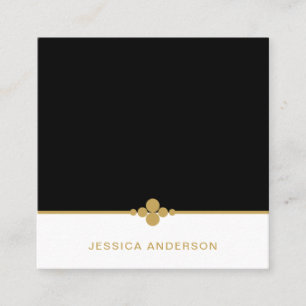 Carte De Visite Carré Carré d'or noir chic