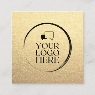 Carte De Visite Carré Carré doré ajoutez votre logo métallisé chic perso