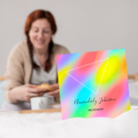 Carré Holographique Abstrait de géométrie arc-en-c