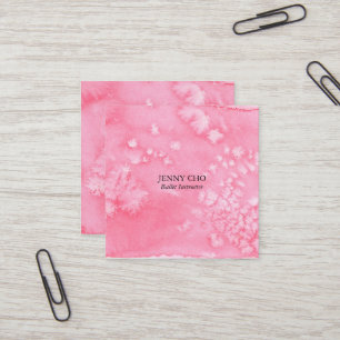 Carte De Visite Carré Carré texturisé rose minimaliste de carte de