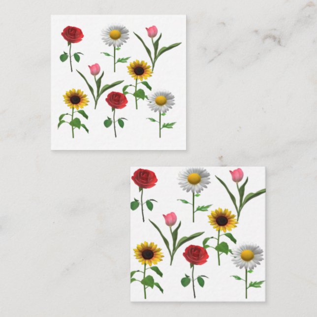 Carte De Visite Carré Carrelage en céramique Zazzle 4.25" x 4.25, Petit (Devant / Derrière)