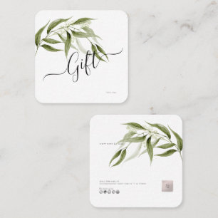 Carte De Visite Carré Carte-cadeau électronique Eucalyptus minimaliste P