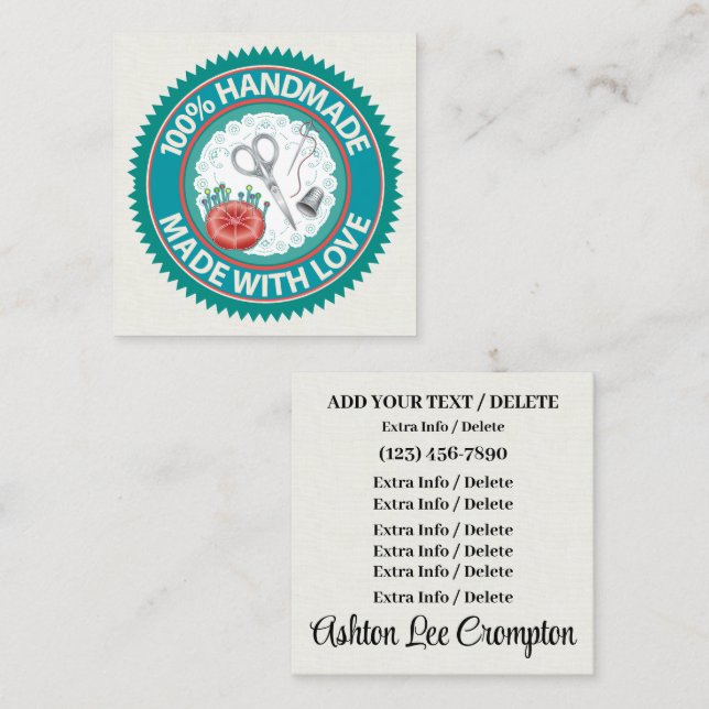 Carte De Visite Carré Carte d'affaires CARRÉ Amour (Devant / Derrière)