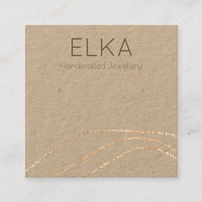 Carte De Visite Carré Carte d'affichage Carré à oreille pour points d'or (Devant)