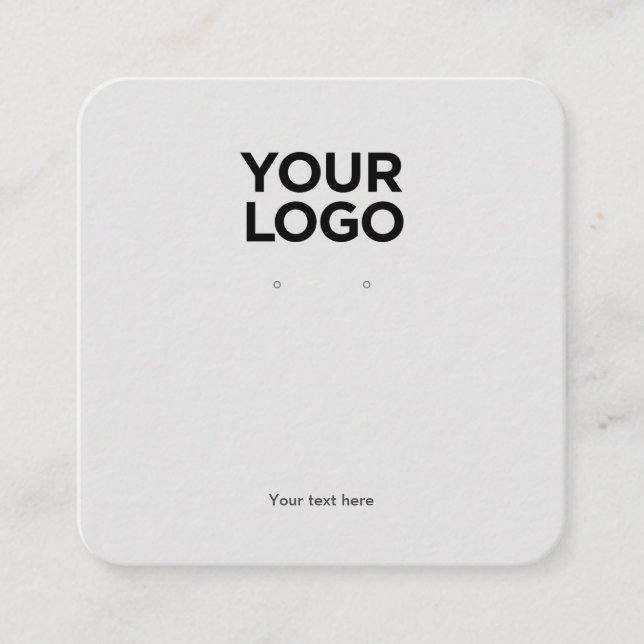 Carte De Visite Carré Carte d'affichage du logo d'entreprise Gris carré (Devant)