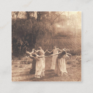 Carte De Visite Carré Cercle De Sorcières Femmes Vintages Danser