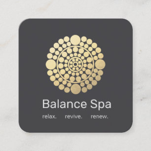 Carte De Visite Carré Cercle d'or moderne Mandala Motif