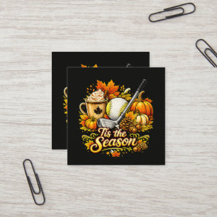 Carte De Visite Carré C'est la saison Café épicé à la citrouille de golf