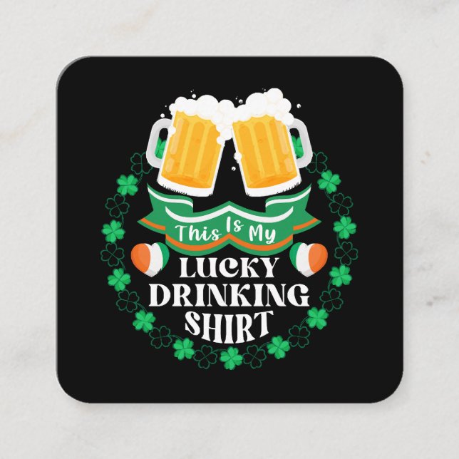 Carte De Visite Carré C'est ma Saint-Patrick de bière Lucky Drinking (Devant)