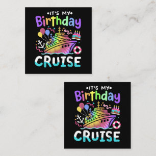 Carte De Visite Carré C'est mon voyage de vacances en croisière Tie Dye