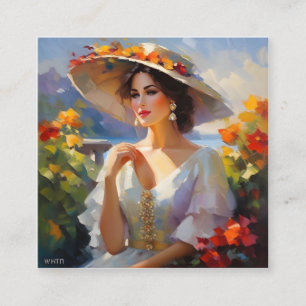 Carte De Visite Carré C'est une belle dame qui respire l'élégance et moi