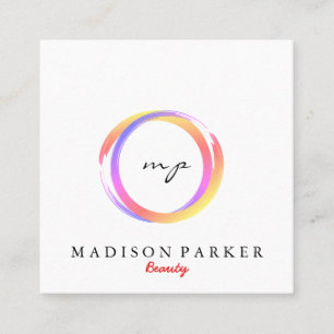 Carte De Visite Carré Champagne Elégante Moderne Beauté Abstraite Stylis