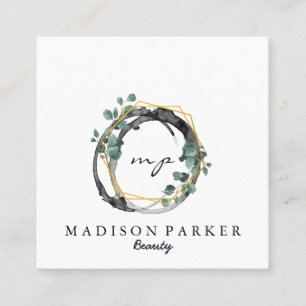 Carte De Visite Carré Champagne Elégante Moderne Beauté Abstraite Stylis