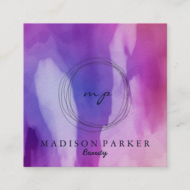 Carte De Visite Carré Champagne Elégante Moderne Beauté Abstraite Stylis (Devant)