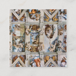 Carte De Visite Carré Chapelle Sixtine au plafond Michelangelo