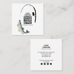 Carte De Visite Carré Chartes de guide de pêche professionnelle Code QR