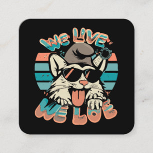 Carte De Visite Carré Chat Schtroumpf - Nous Vivons Nous Aimons 