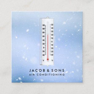 Carte De Visite Carré Chauffage Ventilation Climatisation HVAC