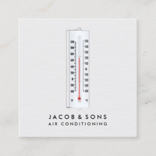 Carte De Visite Carré Chauffage Ventilation Climatisation HVAC