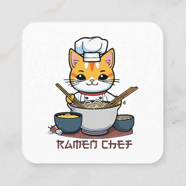 Carte De Visite Carré Chef de Ramen (Dos)