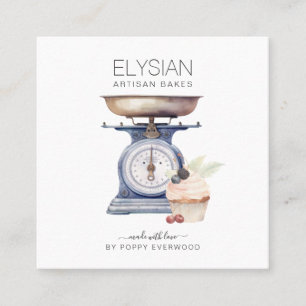 Carte De Visite Carré Chef pâtissier boulangerie vintage