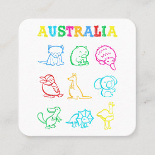 Carte De Visite Carré Chemise pour tout-petit pour la journée d'Australi