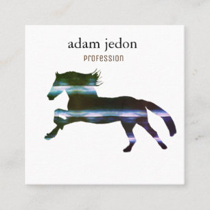 Carte De Visite Carré Cheval bleu