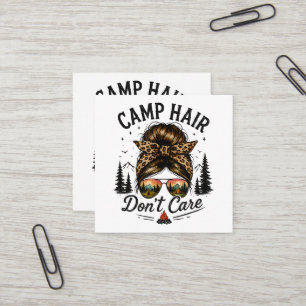 Carte De Visite Carré Cheveux de camping, on s'en fiche, chignon désordo