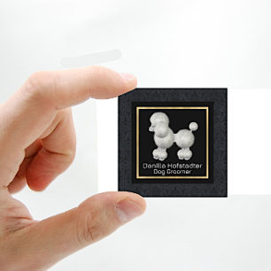 Carte De Visite Carré Chic Damask Chig Groomer