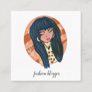 Carte De Visite Carré Chic Femme Beauté Fashionista Blogger Planner Busi