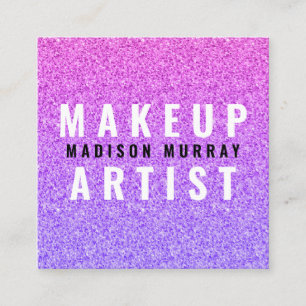 Carte De Visite Carré Chic Glam Lilac Parties scintillant violette Ombre