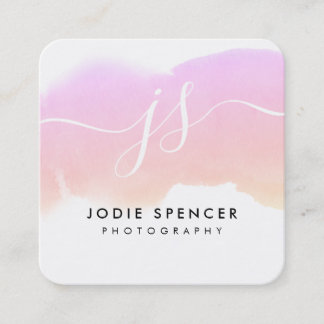 Carte De Visite Carré CHIC LOGO élégant joli coucher d'eau de soleil ini