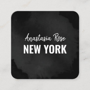 Carte De Visite Carré Chic Moderne Luxe Noir Simple Minimaliste