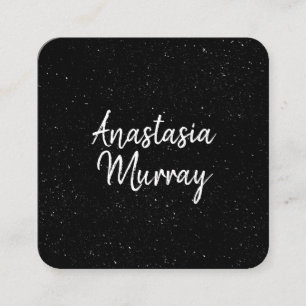 Carte De Visite Carré Chic Moderne Noir Blanc Minimaliste Paillettes Gal