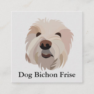 Carte De Visite Carré Chien Bichon Frise mignon Chien