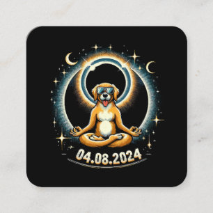 Carte De Visite Carré Chien de l'éclipse solaire 2024