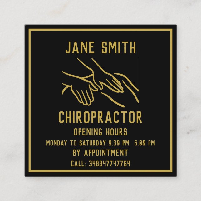 Carte De Visite Carré Chiropraticien professionnel (Devant)