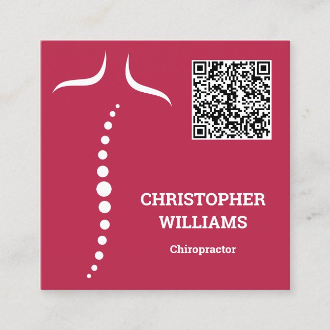 Carte De Visite Carré Chiropratique Massage QR Code (Devant)