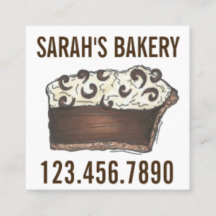 Carte De Visite Carré Chocolat Mousse crème pâtisserie Chef boulangerie