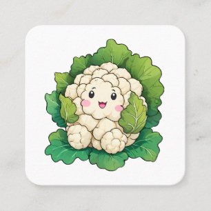 Carte De Visite Carré Chou-fleur Kawaii