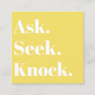 Carte De Visite Carré Church Business QR code promotionnel Jaune