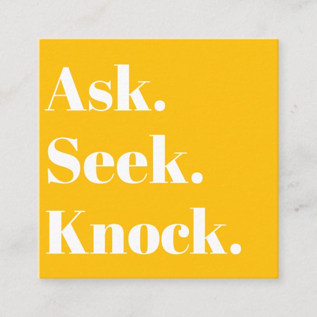 Carte De Visite Carré Church Business QR code promotionnel Orange (Devant)