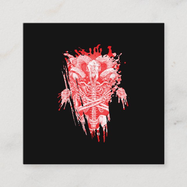 Carte De Visite Carré Church Of Satan Venin All Hail Goat Satanic Baphom (Devant)