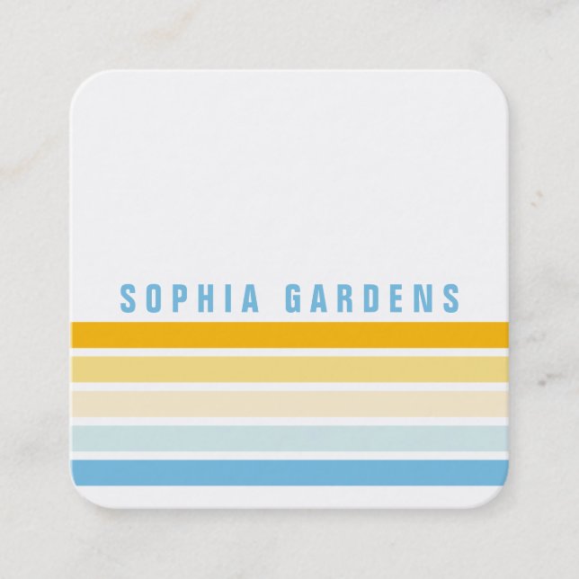 Carte De Visite Carré Cinq bandes - Couleurs 02 (Devant)